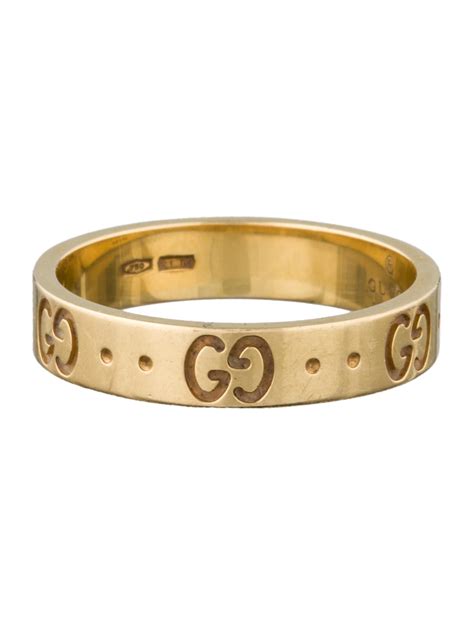 gucci made in italy 18k gold icon band ring